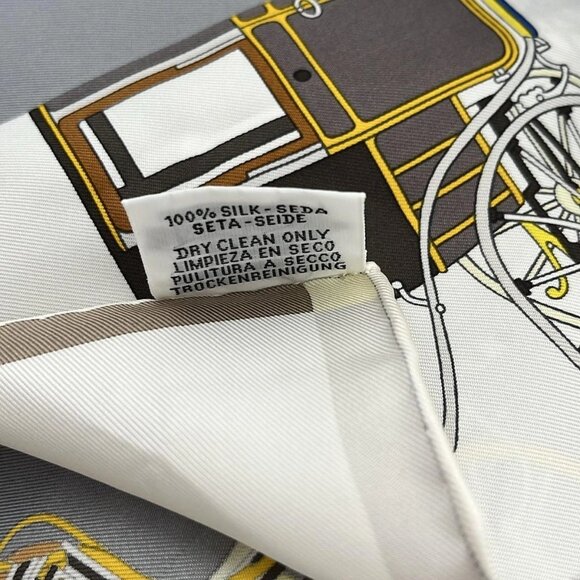 HERMES Carre 90 Navy Gray Multi Scarf 308-071225 - Picture 5 of 6